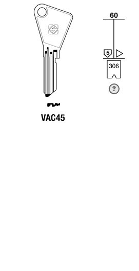 Afbeelding van Silca Cilindersleutel staal VAC45