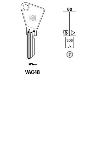 Afbeelding van Silca Cilindersleutel staal VAC48