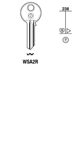 Afbeelding van Cilindersleutel WSA2R, alternatief Borkey 1601