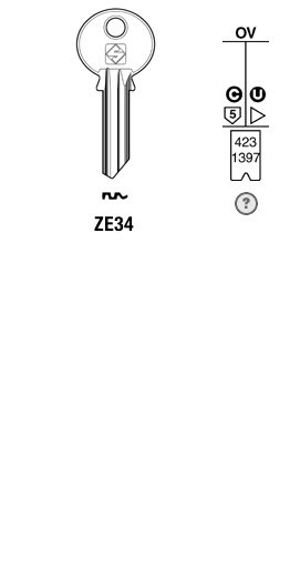 Afbeelding van Silca Cilindersleutel staal ZE34