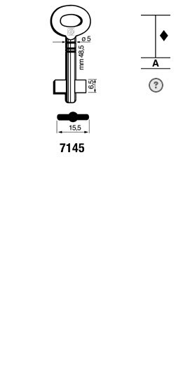 Afbeelding van Silca Dubbelbaardsleutel ijzer 7145 (art 138 of 1395)