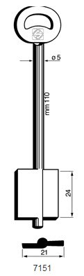 Afbeelding van Silca Dubbelbaardsleutel ijzer 7151