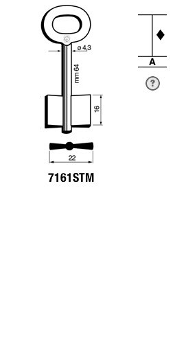 Afbeelding van Silca Dubbelbaardsleutel ijzer 7161STM