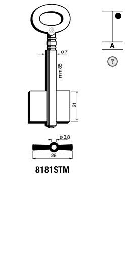 Afbeelding van Silca Dubbelbaardsleutel ijzer 8181STM