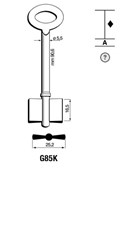 Afbeelding van Silca Dubbelbaardsleutel ijzer G85K
