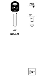 Afbeelding van Silca Transpondersleutel brass B104-PT