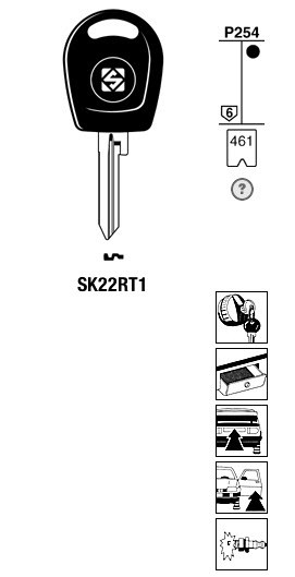 Afbeelding van Silca Transpondersleutel brass SK22RT1 zonder chip