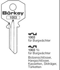 Afbeelding van Borkey 1003 Cilindersleutel voor BURG
