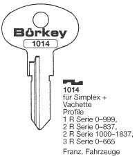 Afbeelding van Borkey 1014 Cilindersleutel voor VACHETTE R