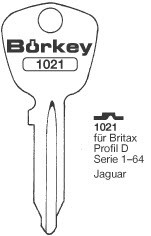 Afbeelding van Borkey 1021 Cilindersleutel voor BRITAX D