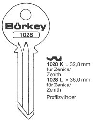 Afbeelding van Borkey 1028L Cilindersleutel voor ZENITH