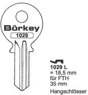 Afbeelding van Borkey 1029L Cilindersleutel voor FTH 18,5 MM