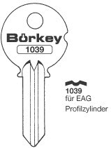 Afbeelding van Borkey 1039 Cilindersleutel voor EAG, MS
