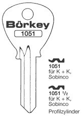 Afbeelding van Borkey 1051½ Cilindersleutel voor SOBINCO