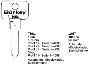 Afbeelding van Borkey 1056½ Cilindersleutel voor DOM