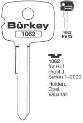 Afbeelding van Borkey 1062 Cilindersleutel voor HUF J, OPEL