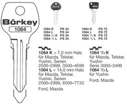 Afbeelding van Borkey 1064½K Cilindersleutel voor MAZDA