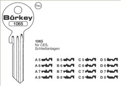 Afbeelding van Borkey 1065 B5 Cilindersleutel voor  CES VSA B 5 MS