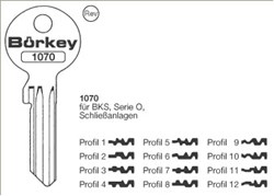 Afbeelding van Borkey 1070 10 Cilindersleutel voor BKS VSA10 MS