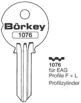Afbeelding van Borkey 1076 Cilindersleutel voor EAG F, L MS