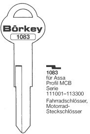 Afbeelding van Borkey 1083 Cilindersleutel voor ASSA MCB