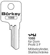 Afbeelding van Borkey 1088 Cilindersleutel voor DOM, MS