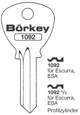 Afbeelding van Borkey 1092 Cilindersleutel voor ESCURRA, ESA