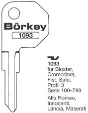 Afbeelding van Borkey 1093 Cilindersleutel voor SAFE, ALFA