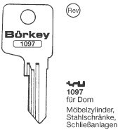 Afbeelding van Borkey 1097 Cilindersleutel voor DOM, MS