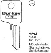 Afbeelding van Borkey 1098 Cilindersleutel voor DOM, MS
