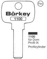 Afbeelding van Borkey 1100 Cilindersleutel voor DOM IX NS