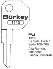 Afbeelding van Borkey 1115 Cilindersleutel voor SAFE ALFA