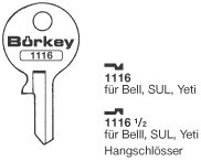 Afbeelding van Borkey 1116½ Cilindersleutel voor BELL YETI