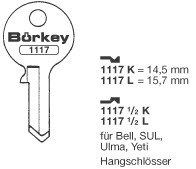 Afbeelding van Borkey 1117½L Cilindersleutel voor BELL YETI