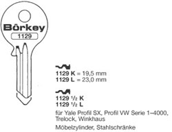 Afbeelding van Borkey 1129L Cilindersleutel voor FTH HANGSCH.