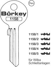Afbeelding van Borkey 1158 4 Cilindersleutel voor WILKA VSA NS