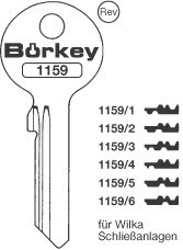 Afbeelding van Borkey 1159 1 Cilindersleutel voor WILKA VSA NS