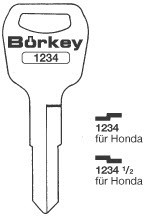 Afbeelding van Borkey 1234 Cilindersleutel voor HONDA