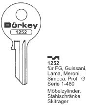 Afbeelding van Borkey 1252 Cilindersleutel voor LAMA