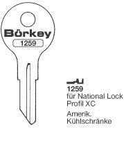 Afbeelding van Borkey 1259 Cilindersleutel voor AMERIK.KUEHLSCH