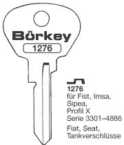 Afbeelding van Borkey 1276 Cilindersleutel voor SIPEA, FIST