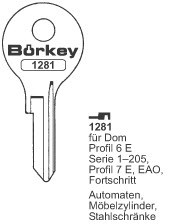 Afbeelding van Borkey 1281 Cilindersleutel voor FORTSCHRITT GE
