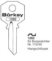 Afbeelding van Borkey 1282 Cilindersleutel voor BURGWÄCHTER