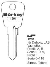 Afbeelding van Borkey 1291 Cilindersleutel voor LAS