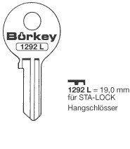 Afbeelding van Borkey 1292L Cilindersleutel voor STA LOK