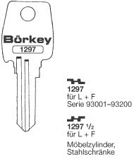 Afbeelding van Borkey 1297½ Cilindersleutel voor L+F