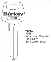 Afbeelding van Borkey 1308 Cilindersleutel voor CHRYSLER,NHV