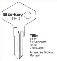 Afbeelding van Borkey 1314 Cilindersleutel voor VACHETTE