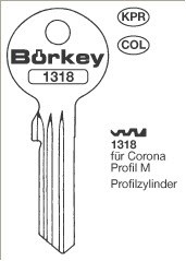 Afbeelding van Borkey 1318 Cilindersleutel voor CORONA,PROF.M