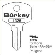 Afbeelding van Borkey 1326 Cilindersleutel voor RONIS PEUG.